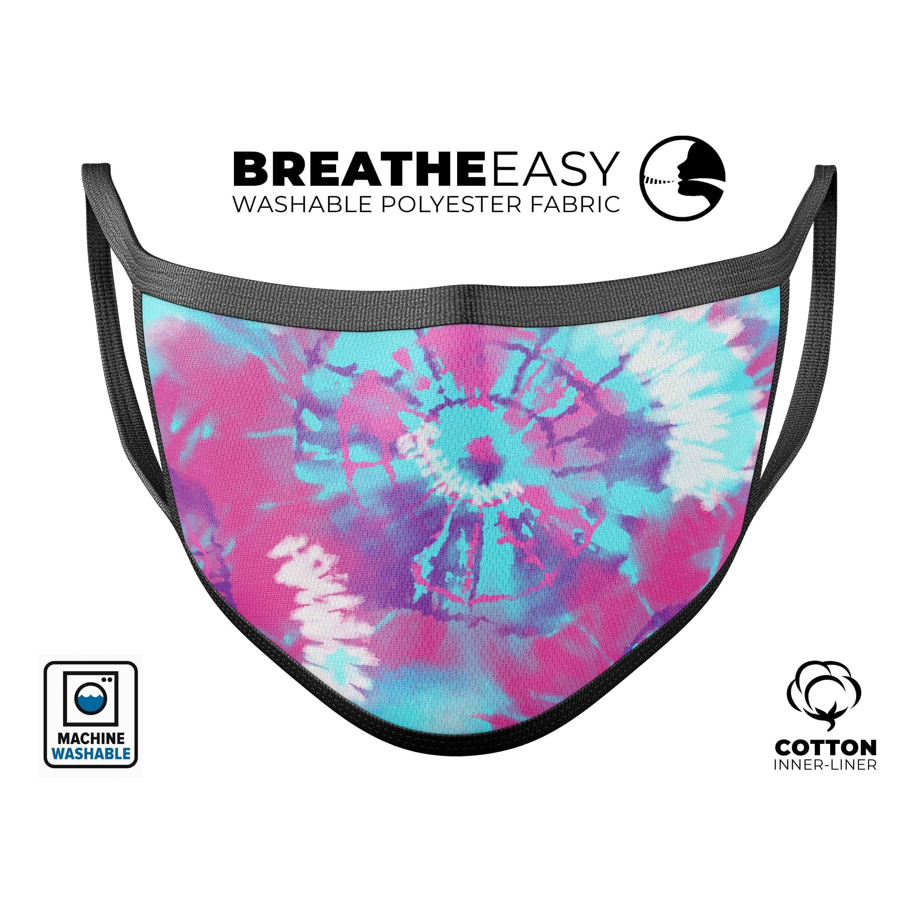 image-Spiral Tie Dye V5 - Made in USA Mouth Cover Unisex Anti-Dust Cotton