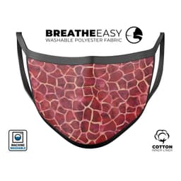image-Red Watercolor Giraffe Pattern - Made in USA Mouth Cover Unisex