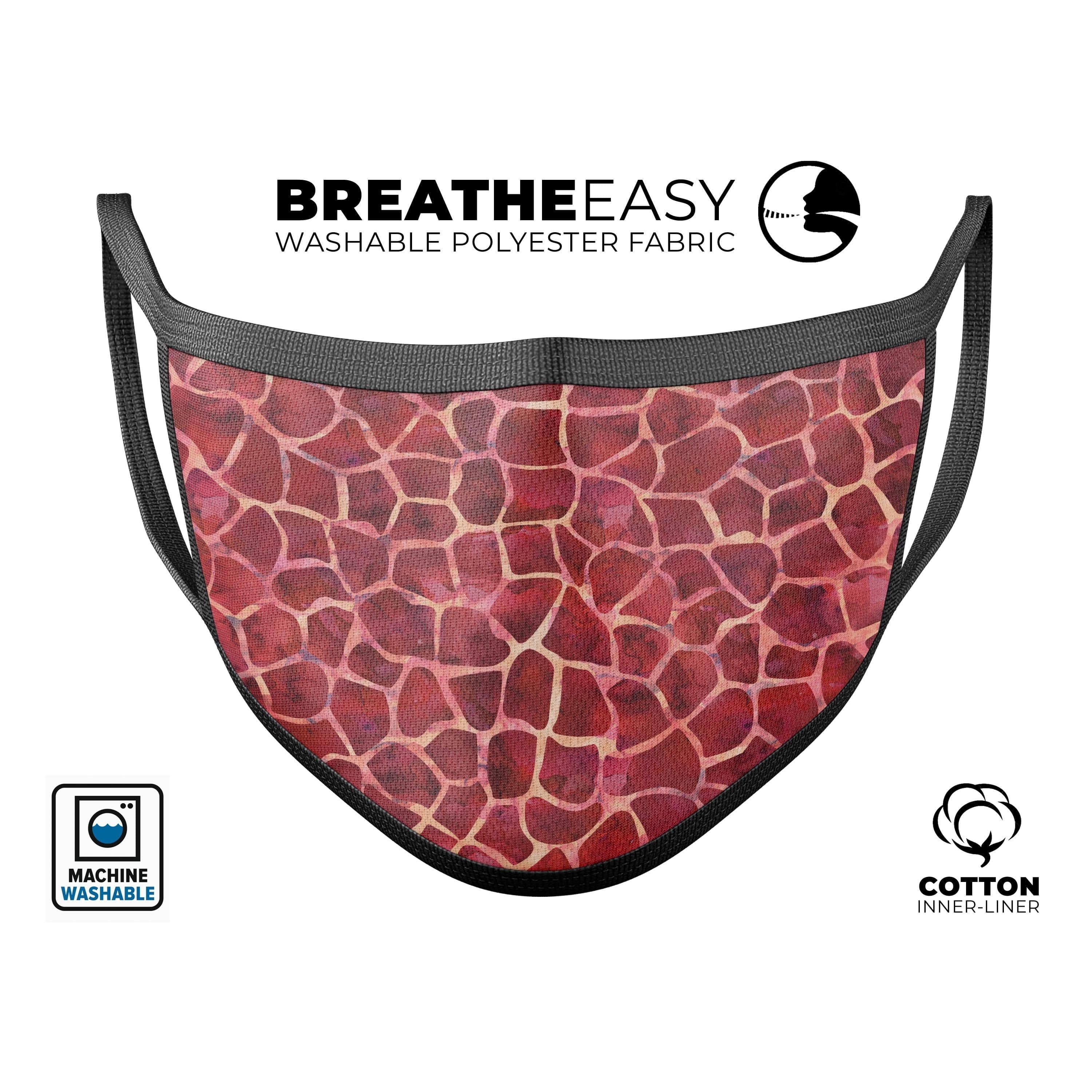 image-Red Watercolor Giraffe Pattern - Made in USA Mouth Cover Unisex