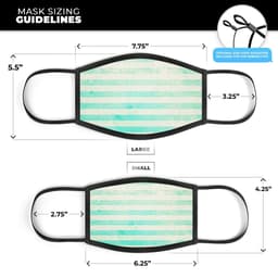 image-Teal and Green Grunge Vertical Stripes - Made in USA Mouth Cover
