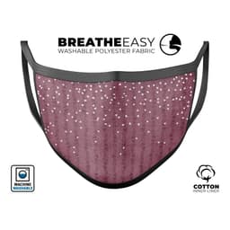 image-White Micro Hearts Over Burgundy Leaves - Made in USA Mouth Cover