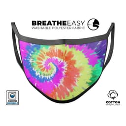 image-Spiral Tie Dye V1 - Made in USA Mouth Cover Unisex Anti-Dust Cotton