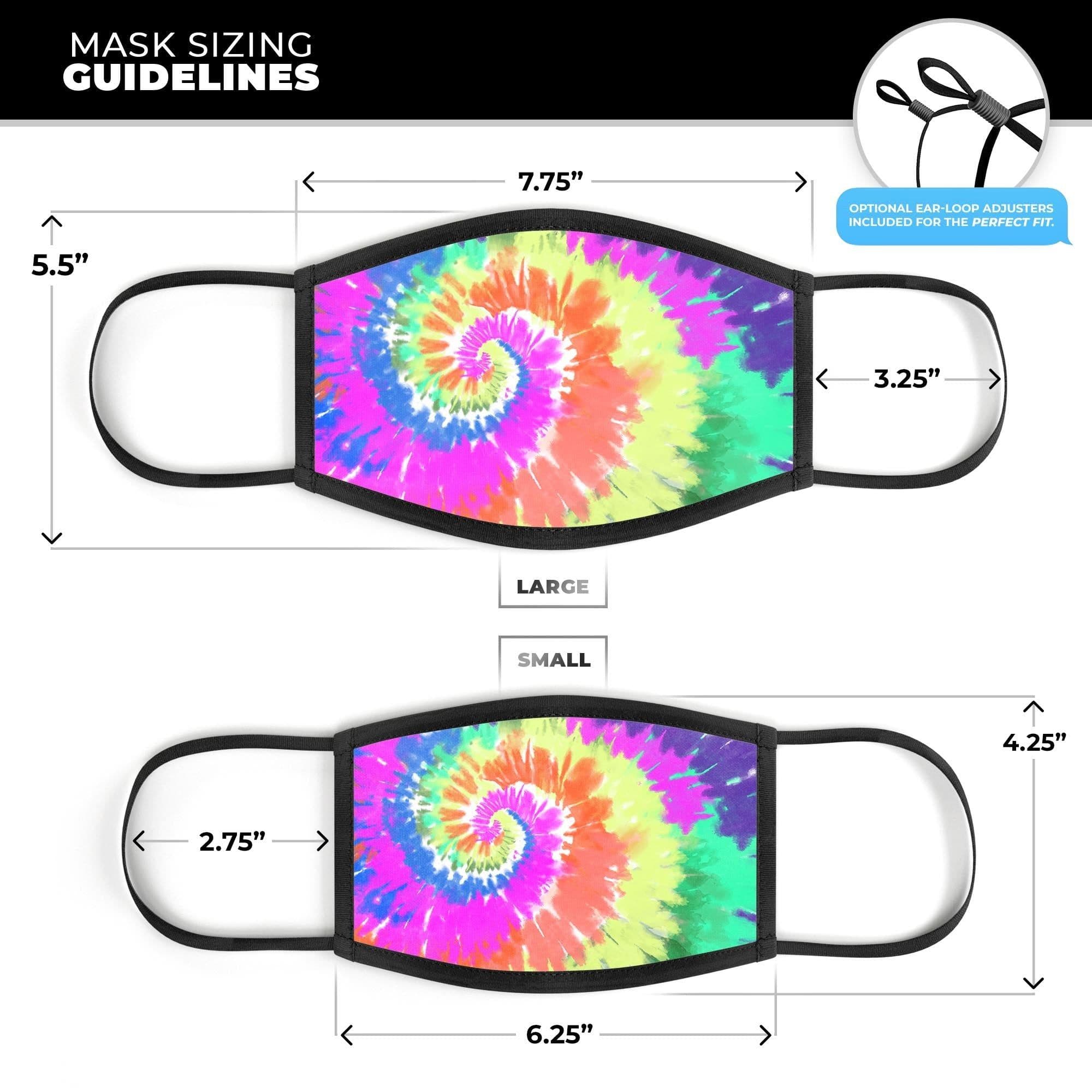 image-Spiral Tie Dye V1 - Made in USA Mouth Cover Unisex Anti-Dust Cotton
