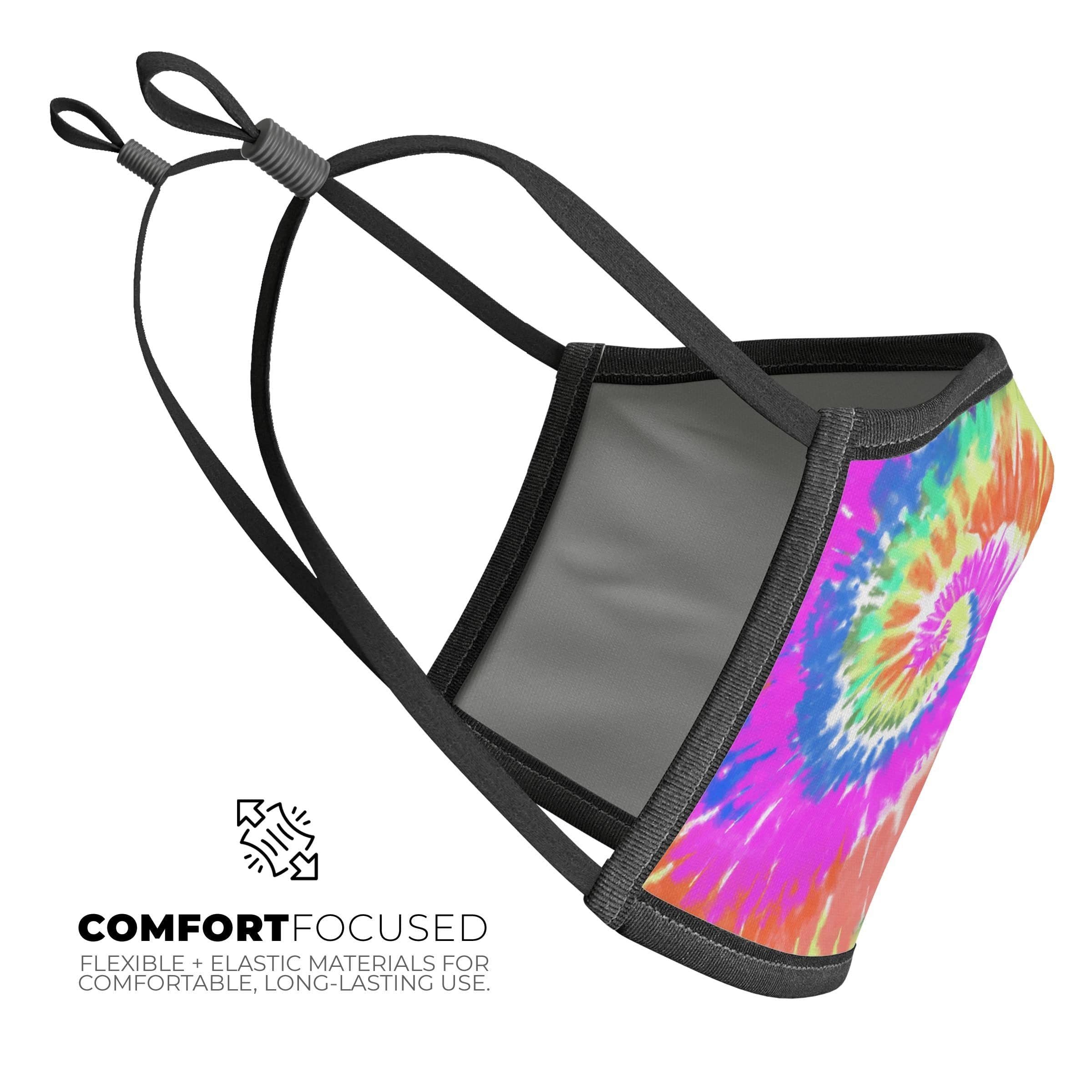 image-Spiral Tie Dye V1 - Made in USA Mouth Cover Unisex Anti-Dust Cotton