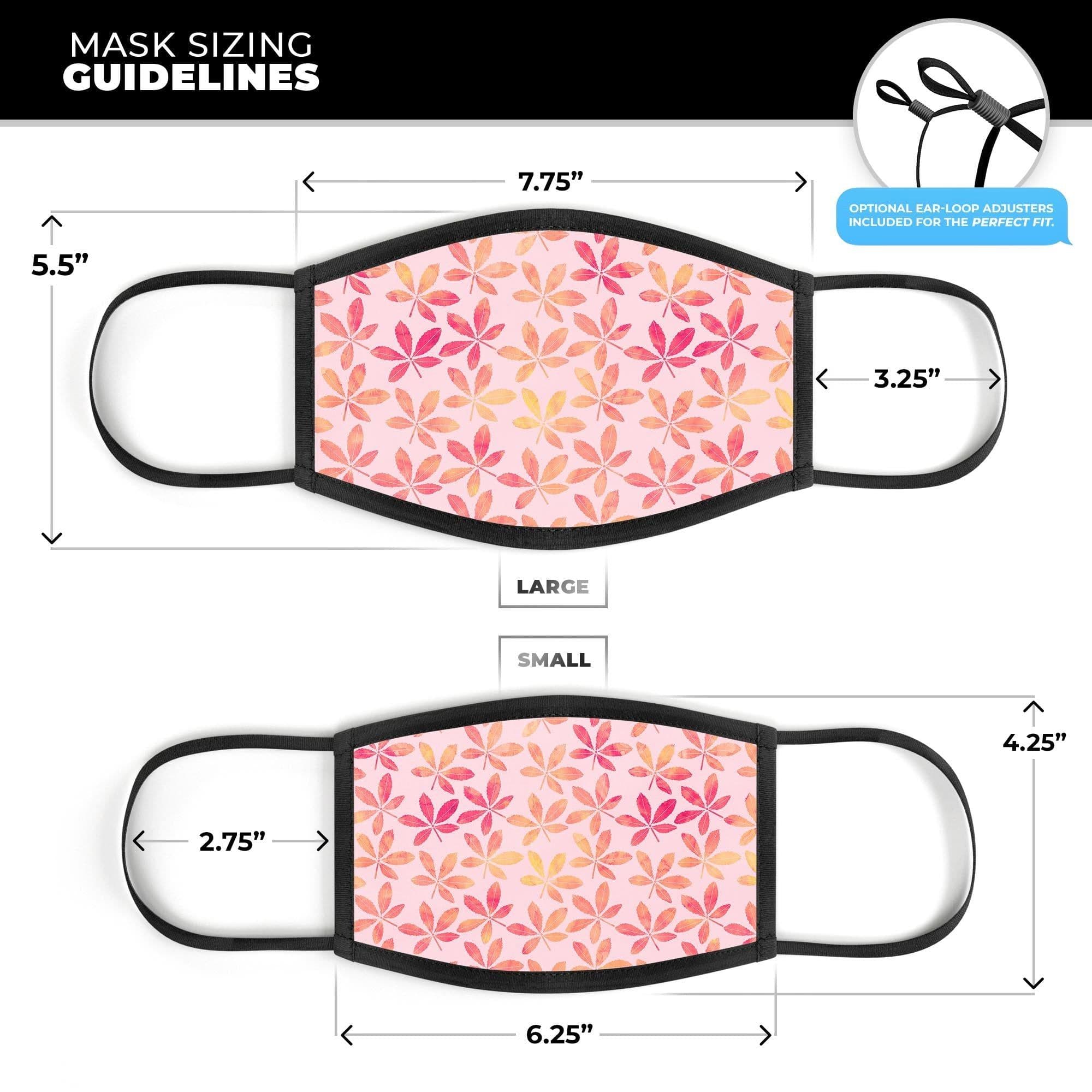 image-The Pink and Orange Watercolor Clovers - Made in USA Mouth Cover