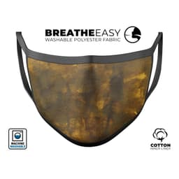 image-Splotched Golden Fibers V1 - Made in USA Mouth Cover Unisex Anti-Dust