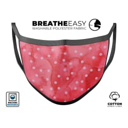 image-The Pink WAtercolor Grunge with Polka Dots - Made in USA Mouth Cover
