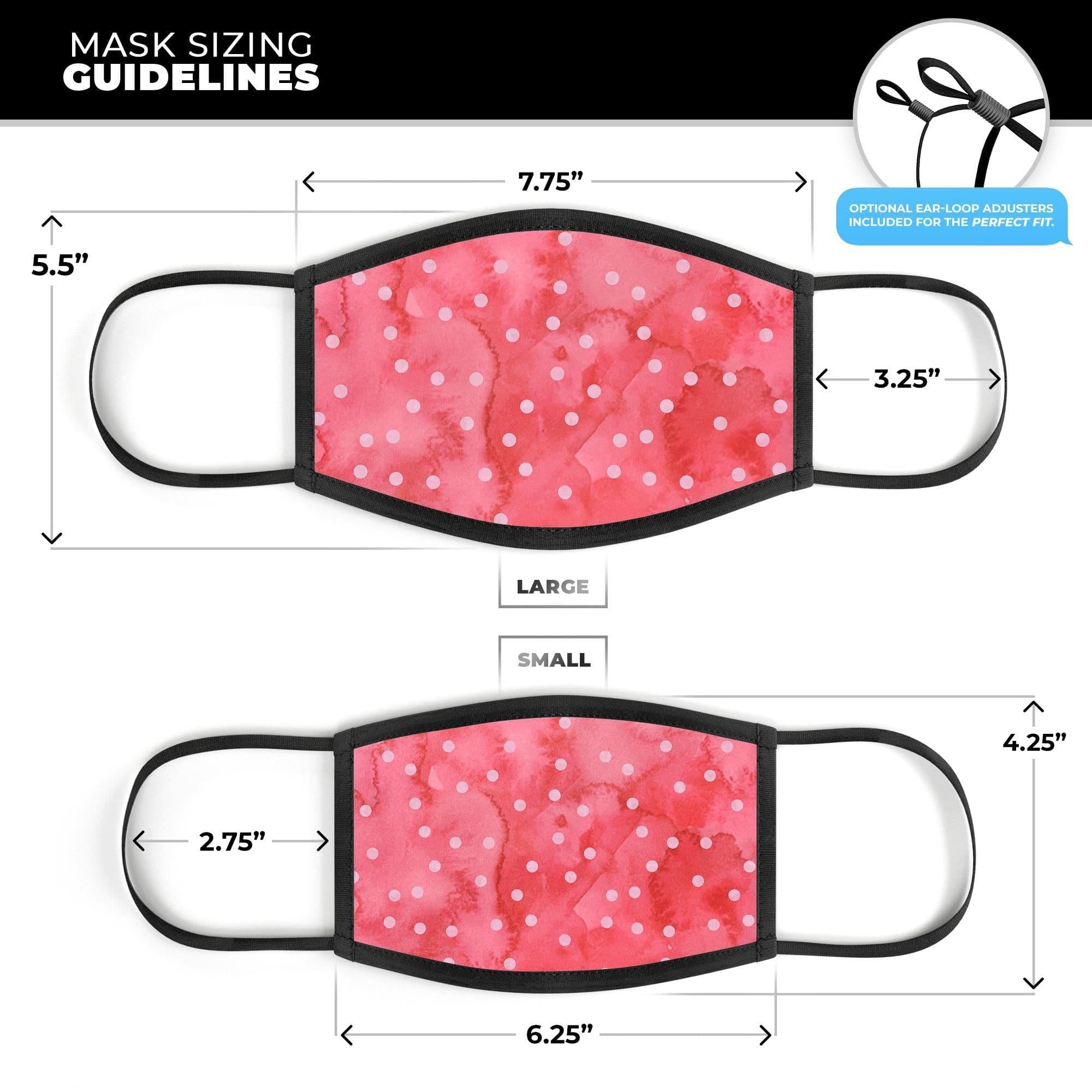image-The Pink WAtercolor Grunge with Polka Dots - Made in USA Mouth Cover
