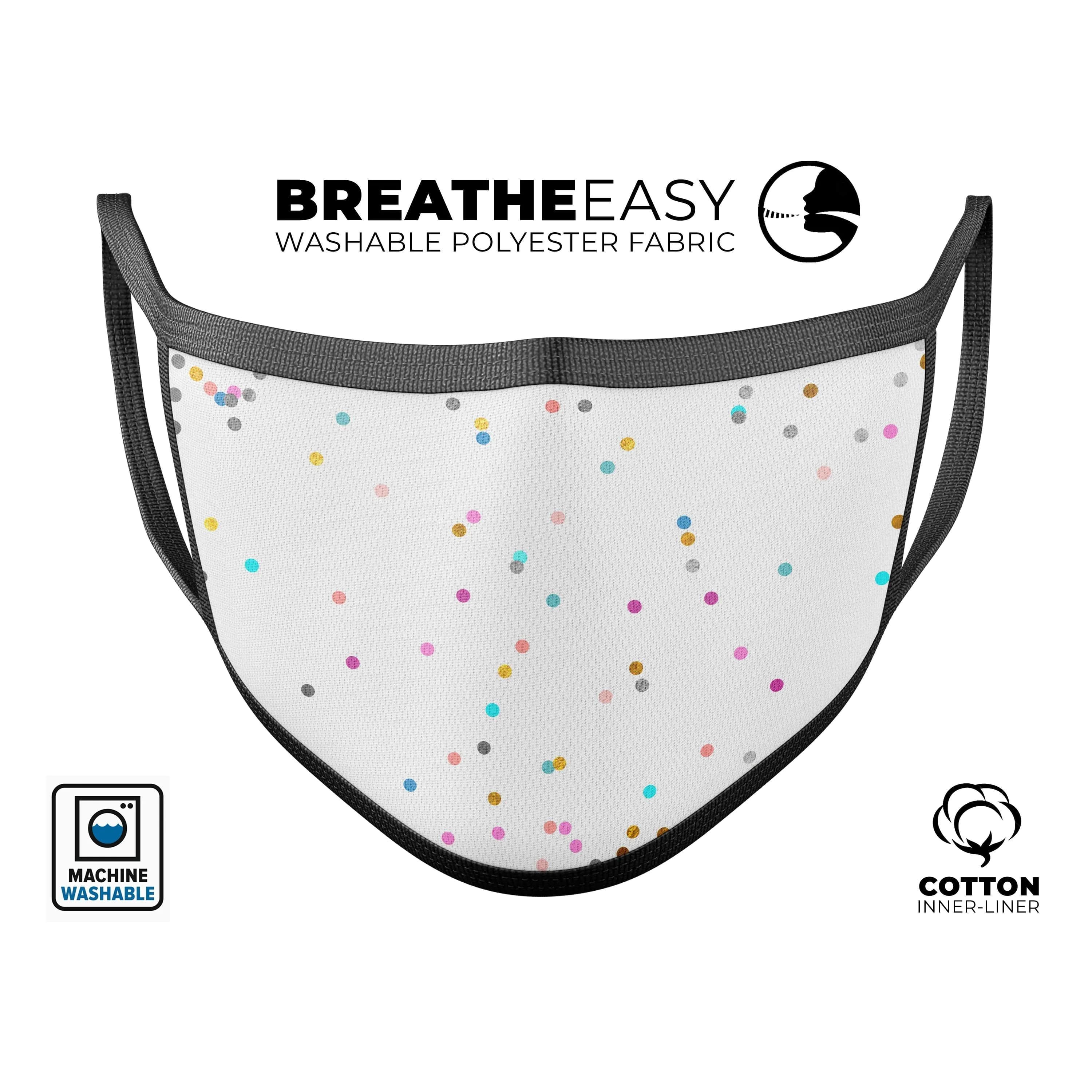 image-Scattered Colorful Micro Dots All Over - Made in USA Mouth Cover