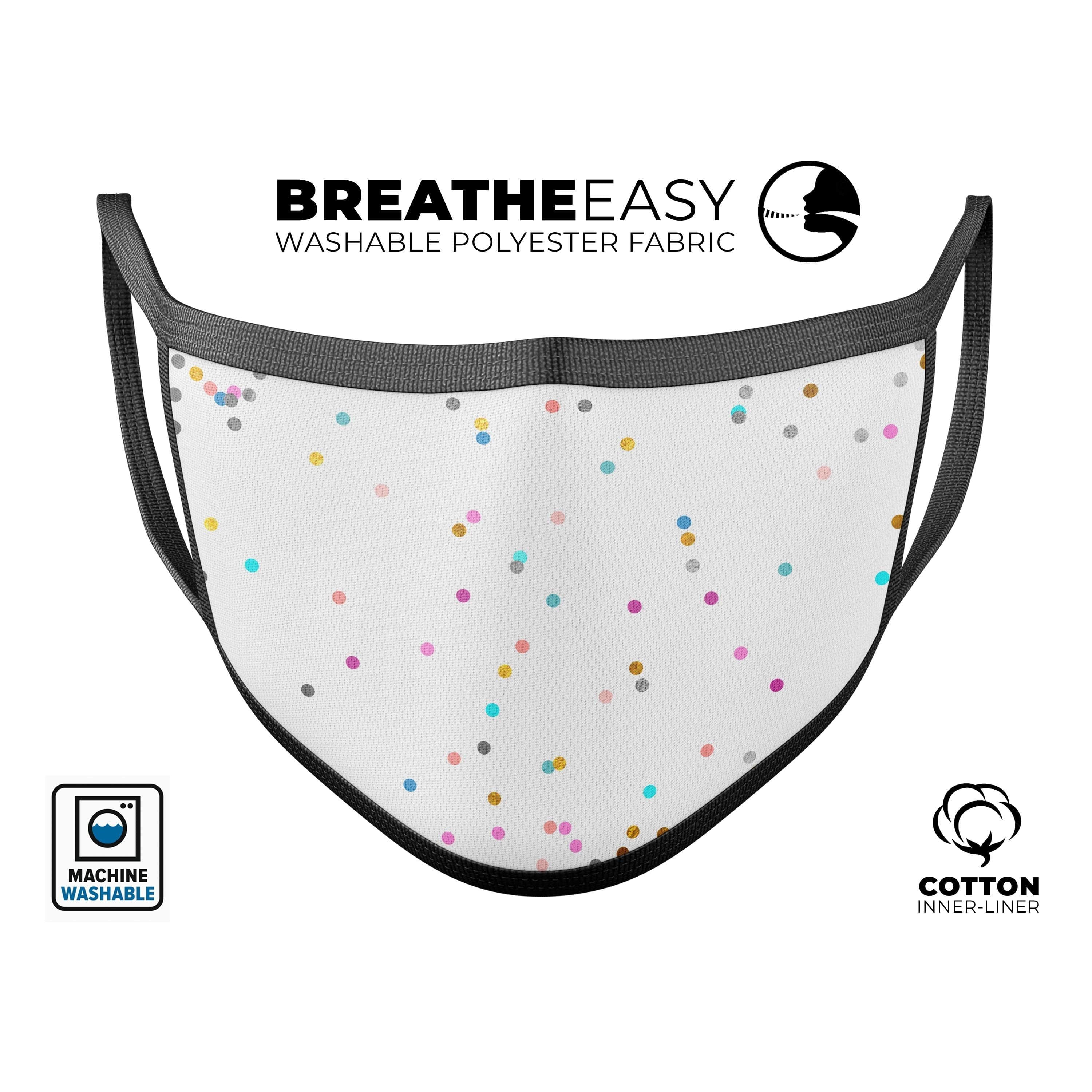 image-Scattered Colorful Micro Dots All Over - Made in USA Mouth Cover