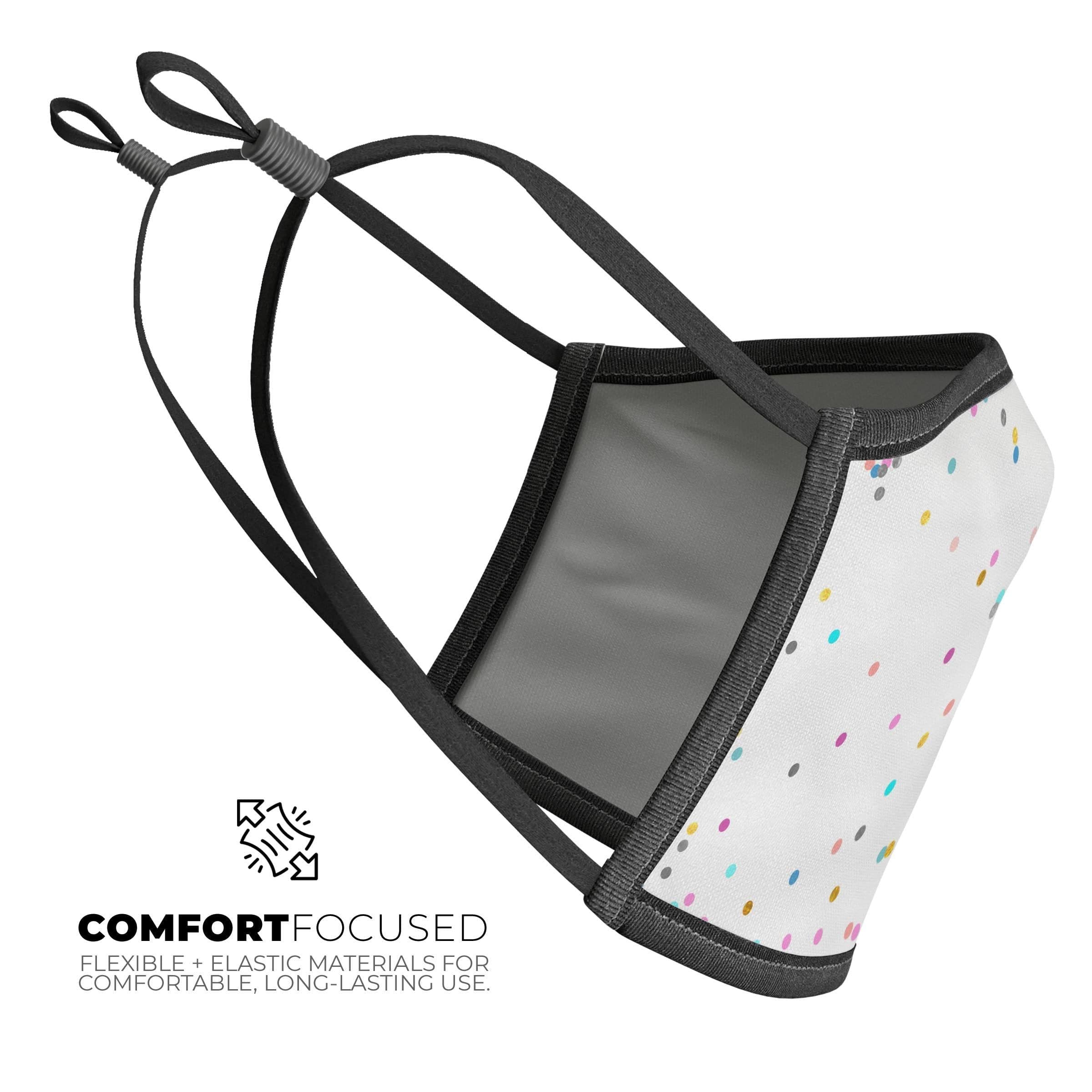 image-Scattered Colorful Micro Dots All Over - Made in USA Mouth Cover