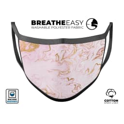 image-Rose Pink Marble & Digital Gold Frosted Foil V13 - Made in USA Mouth