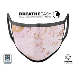 image-Rose Pink Marble & Digital Gold Frosted Foil V13 - Made in USA Mouth