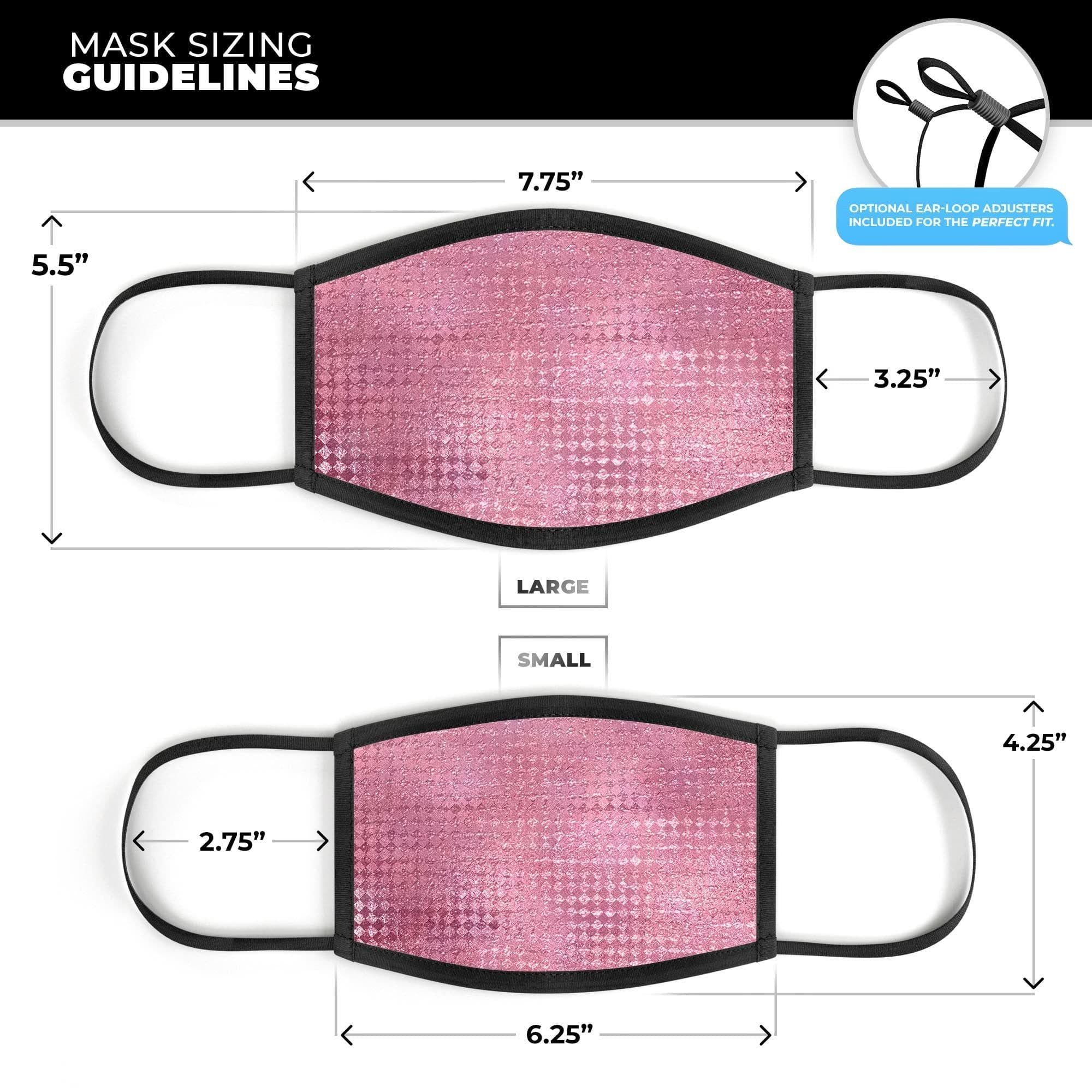 image-Shiny Pink Diamond Pattern - Made in USA Mouth Cover Unisex Anti-Dust