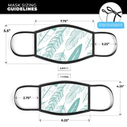 image-Teal Feather Pattern - Made in USA Mouth Cover Unisex Anti-Dust Cotton