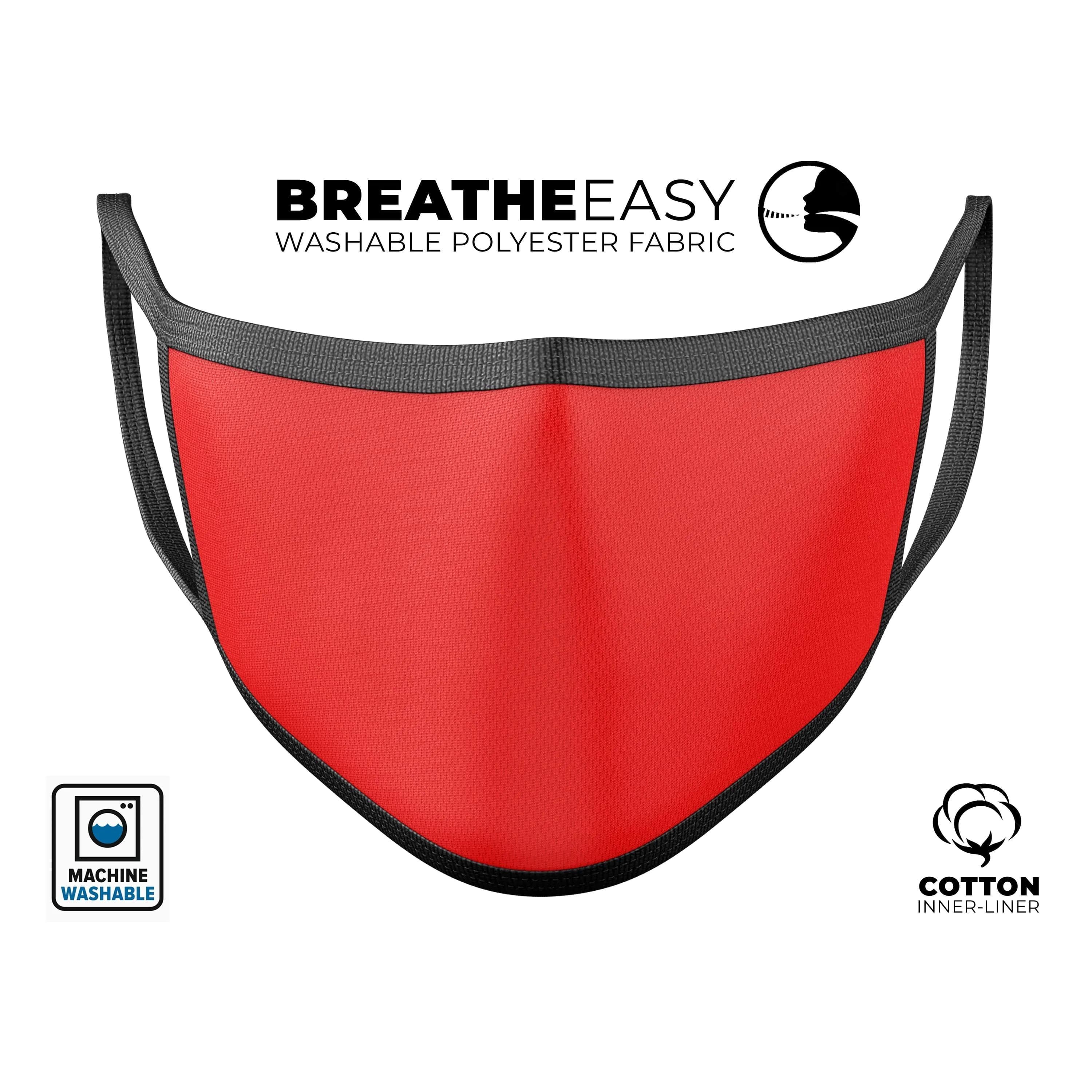 image-Solid Red - Made in USA Mouth Cover Unisex Anti-Dust Cotton Blend