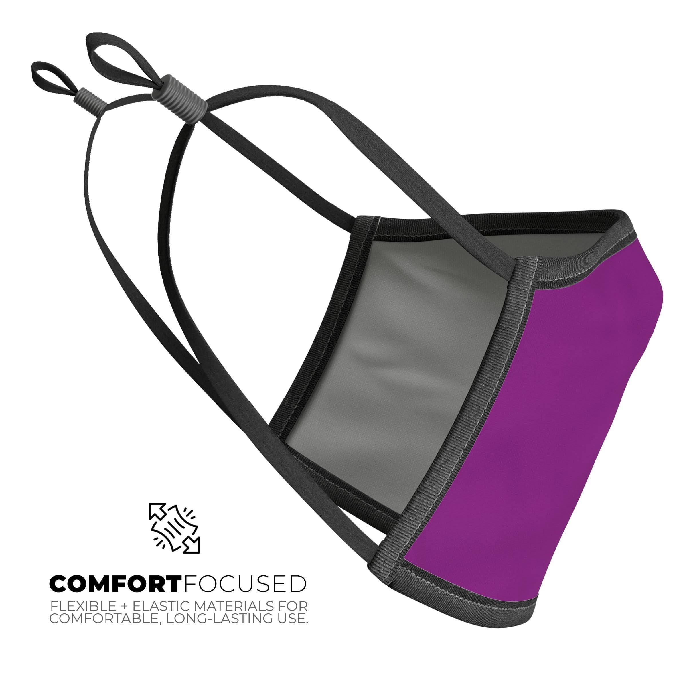 image-Solid Dark Purple - Made in USA Mouth Cover Unisex Anti-Dust Cotton