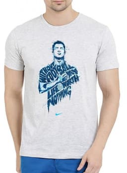image-Nothing Without Football Half Sleeves Melange T-shirt