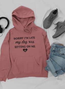 image-Sorry I'm Late My Dog Was Sitting On Me Hoodie