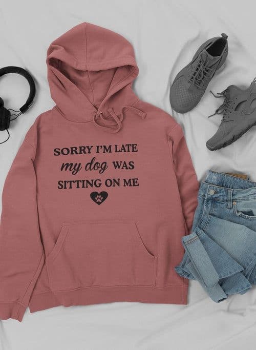 image-Sorry I'm Late My Dog Was Sitting On Me Hoodie