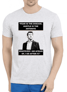image-Fear Disease Half Sleeves Melange T-shirt