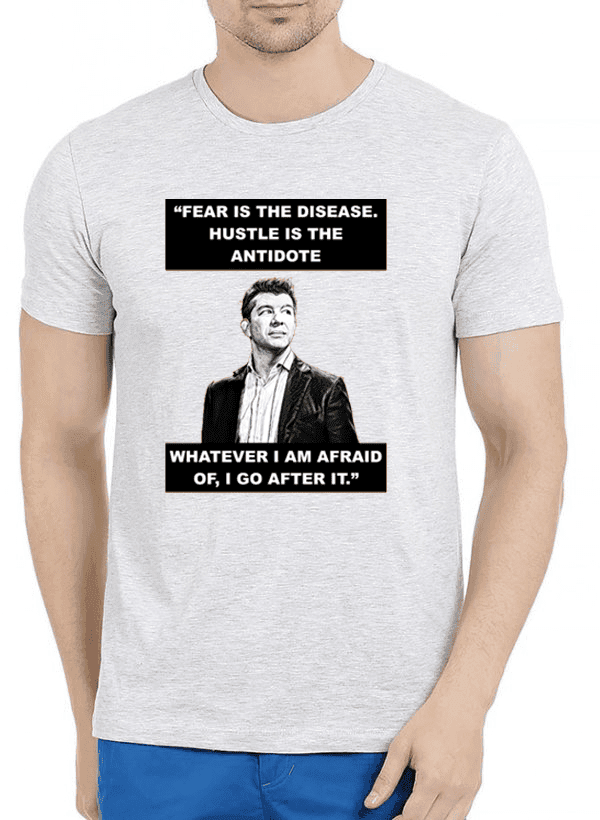 image-Fear Disease Half Sleeves Melange T-shirt