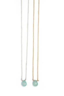 image-Stephanie Delicate Drop Necklace in Chalcedony