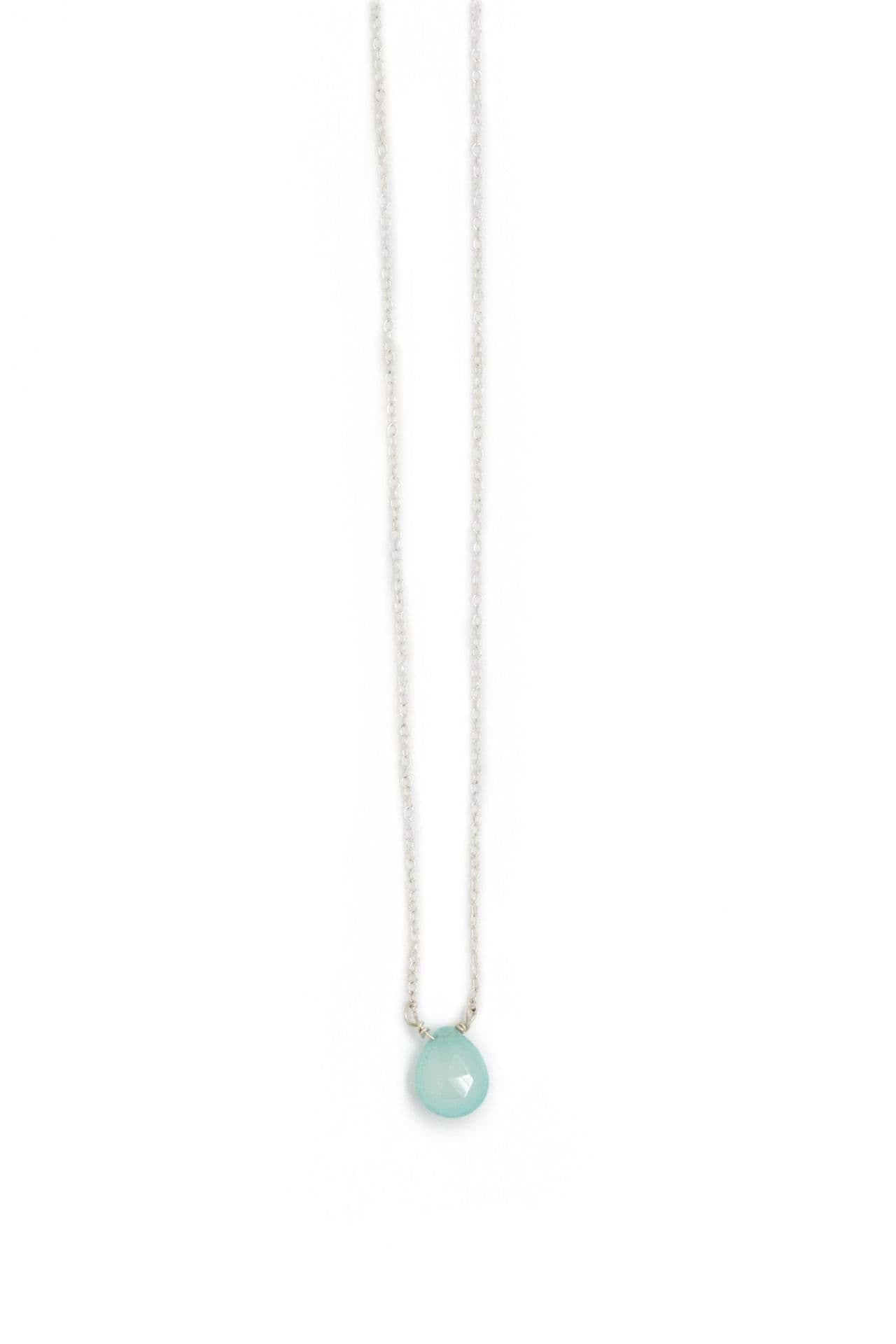image-Stephanie Delicate Drop Necklace in Chalcedony