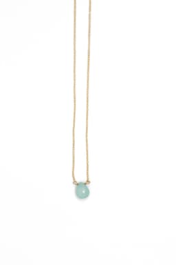 image-Stephanie Delicate Drop Necklace in Chalcedony