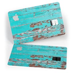 image-Turquoise Chipped Paint on Wood - Premium Protective Decal Skin-Kit