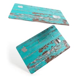 image-Turquoise Chipped Paint on Wood - Premium Protective Decal Skin-Kit