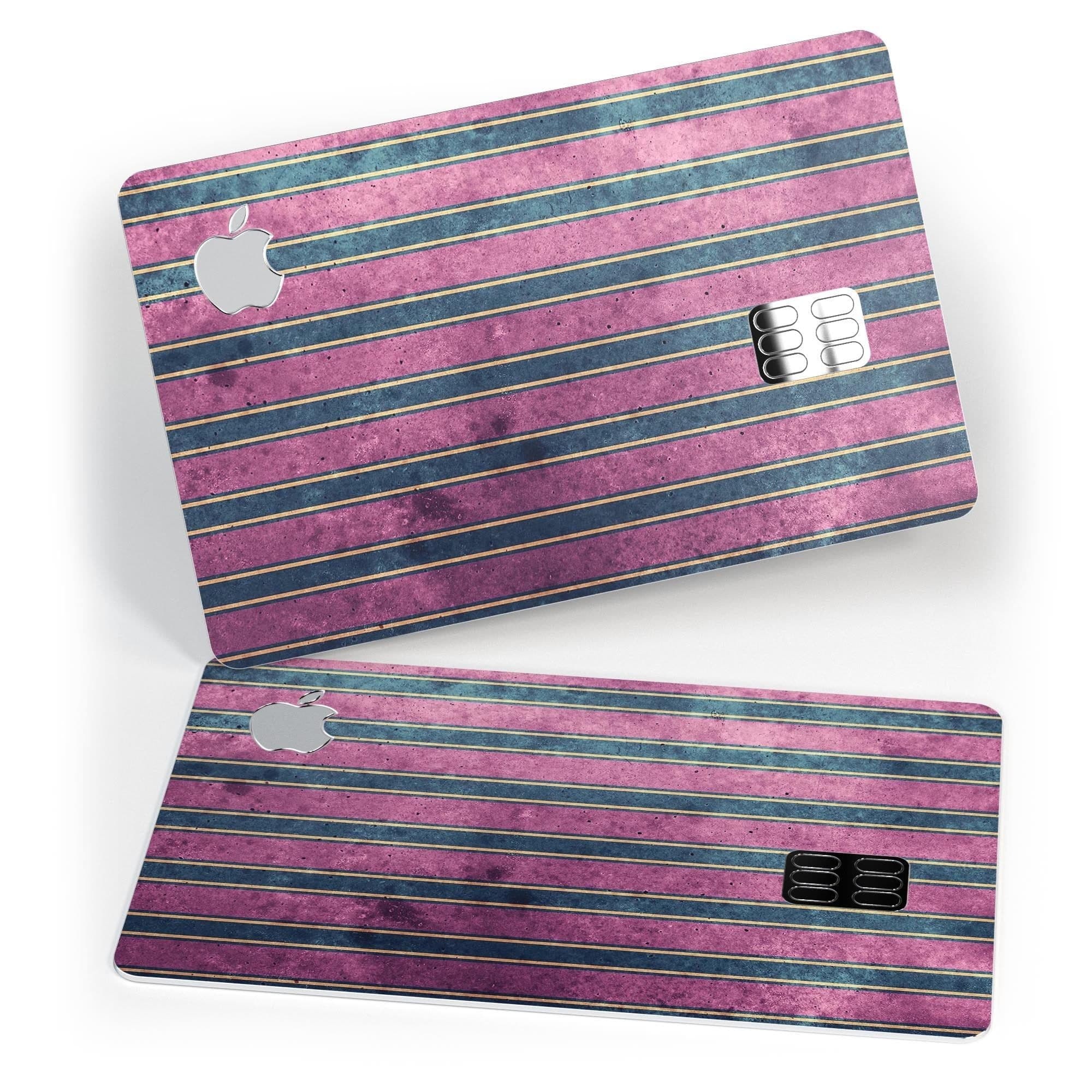 image-Vintage Green and Purple Verticle Stripes - Premium Protective Decal