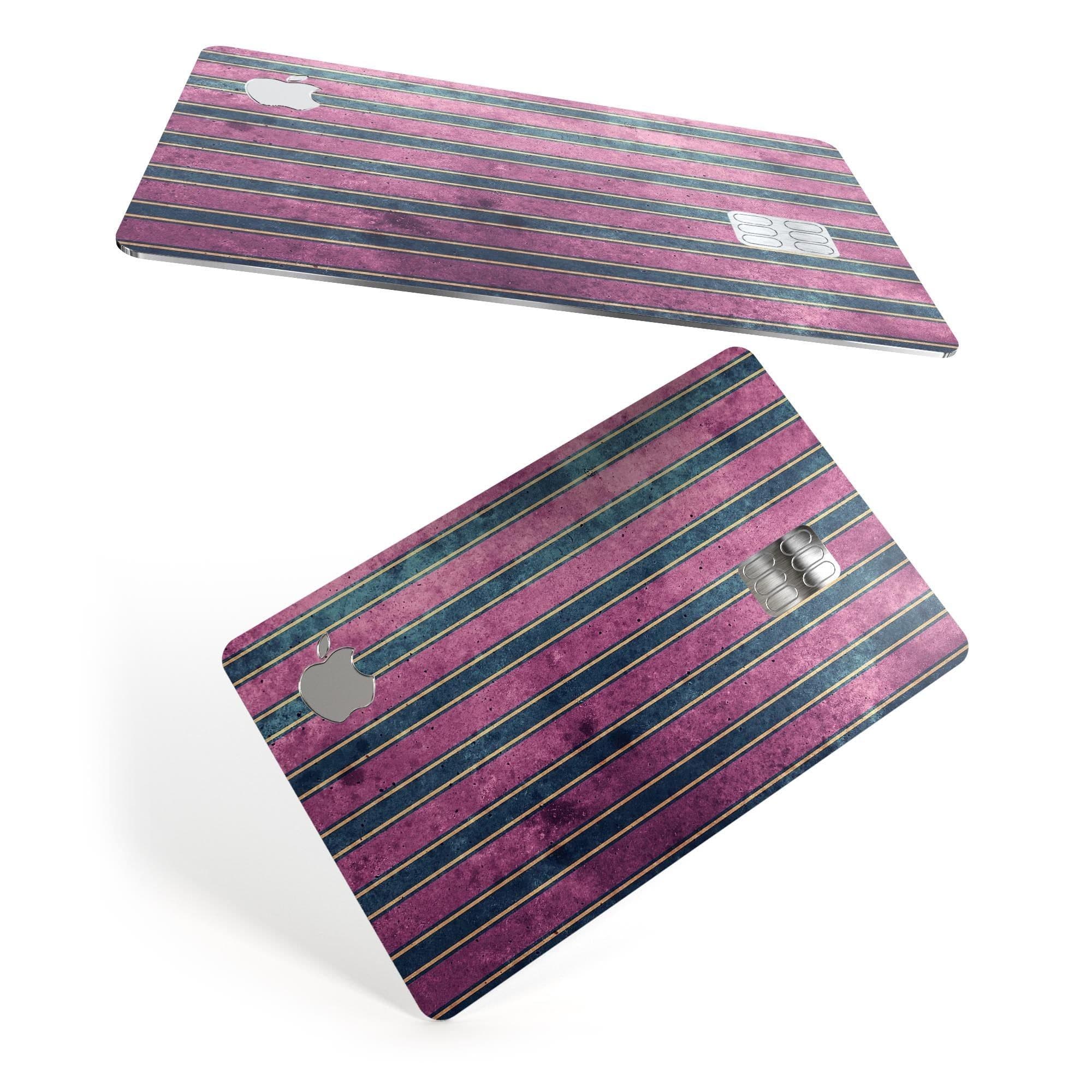 image-Vintage Green and Purple Verticle Stripes - Premium Protective Decal