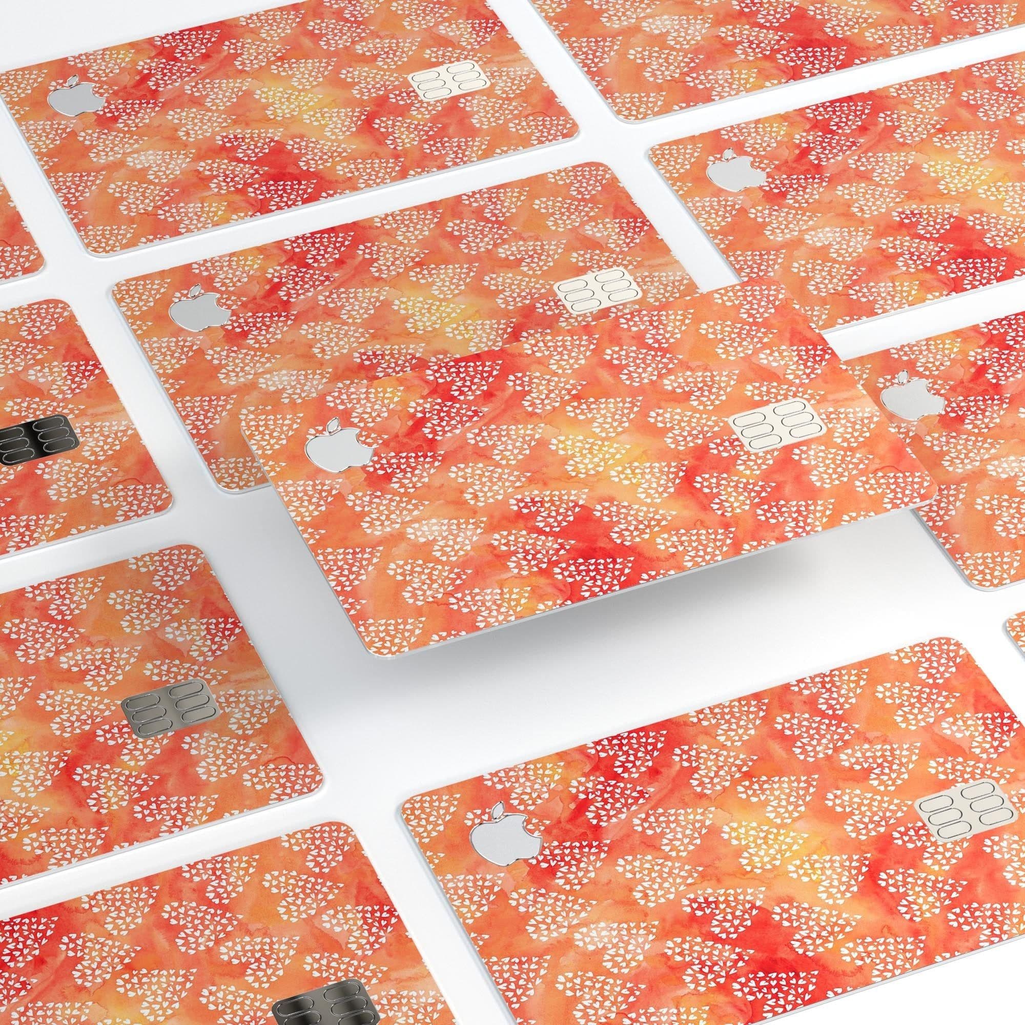 image-Watercolored Fire with White Tiny Hearts - Premium Protective Decal
