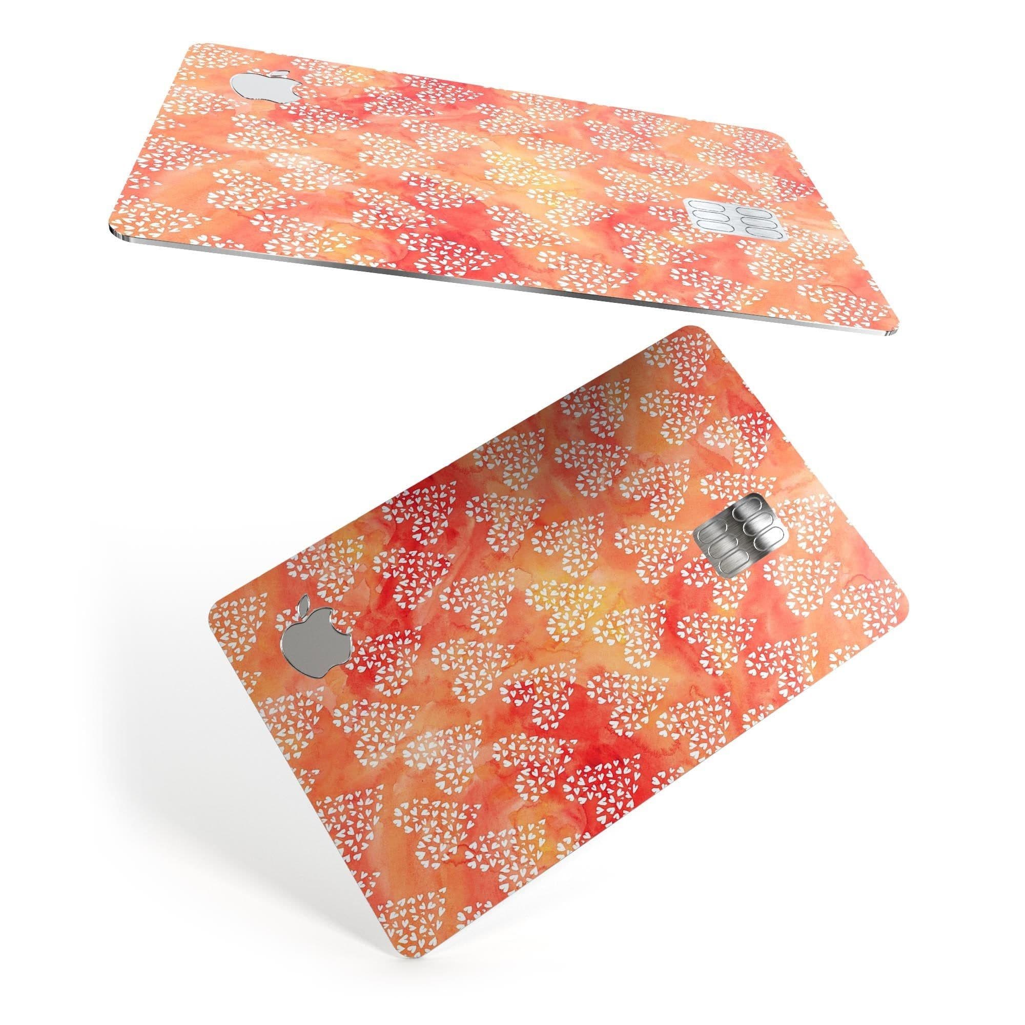 image-Watercolored Fire with White Tiny Hearts - Premium Protective Decal