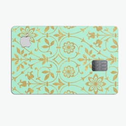 image-Mint and Gold Floral v12 - Premium Protective Decal Skin-Kit for the