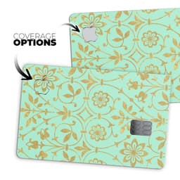 image-Mint and Gold Floral v12 - Premium Protective Decal Skin-Kit for the