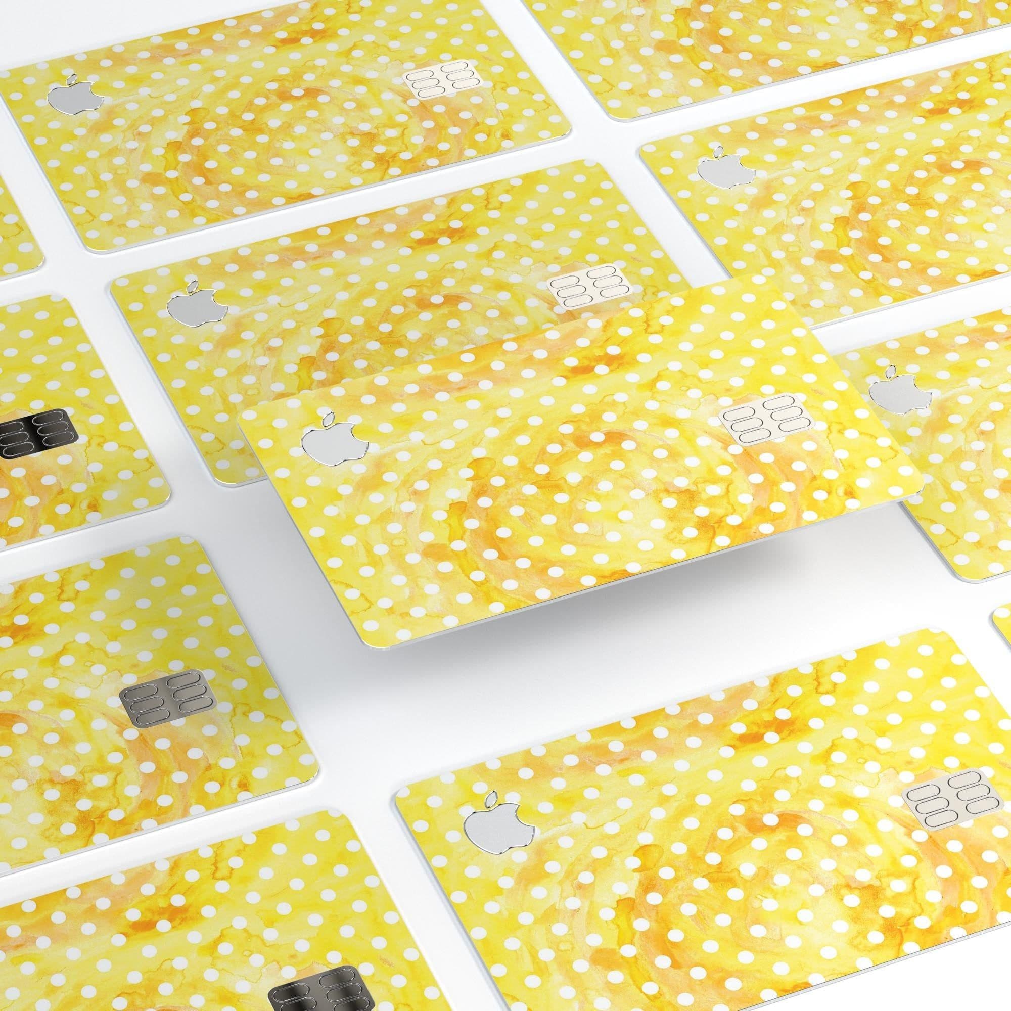 image-White Polka Dots over Yellow Watercolor - Premium Protective Decal