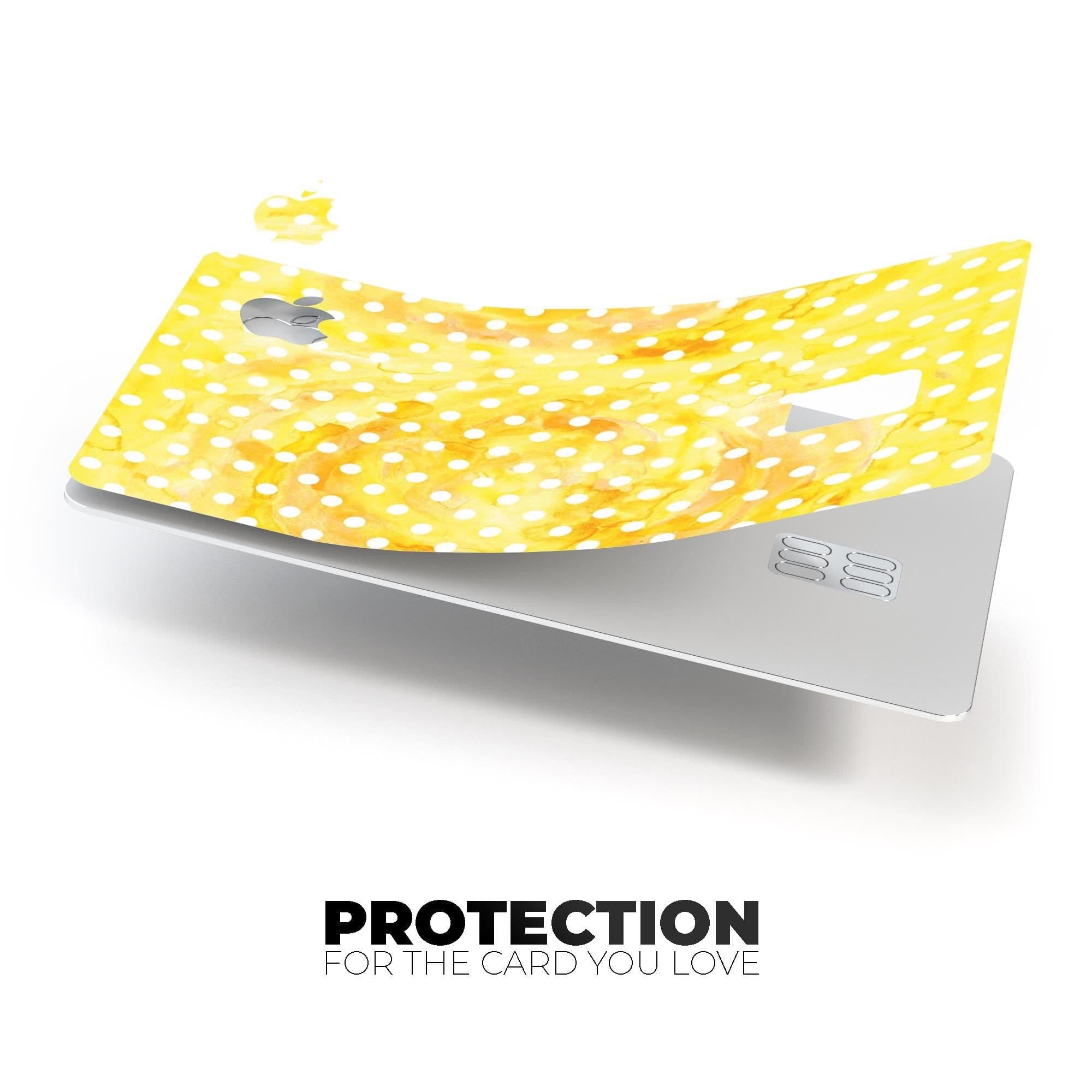 image-White Polka Dots over Yellow Watercolor - Premium Protective Decal