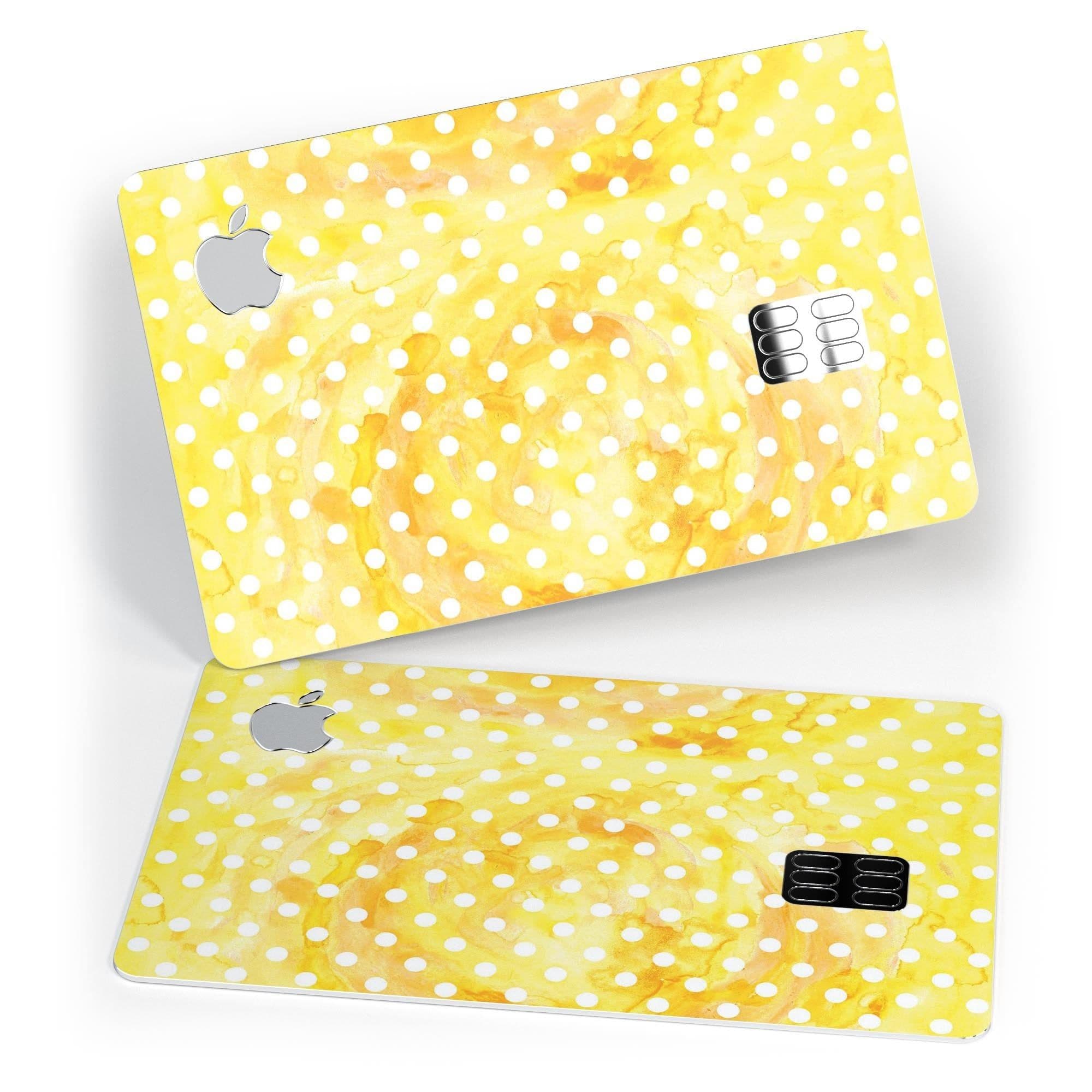 image-White Polka Dots over Yellow Watercolor - Premium Protective Decal