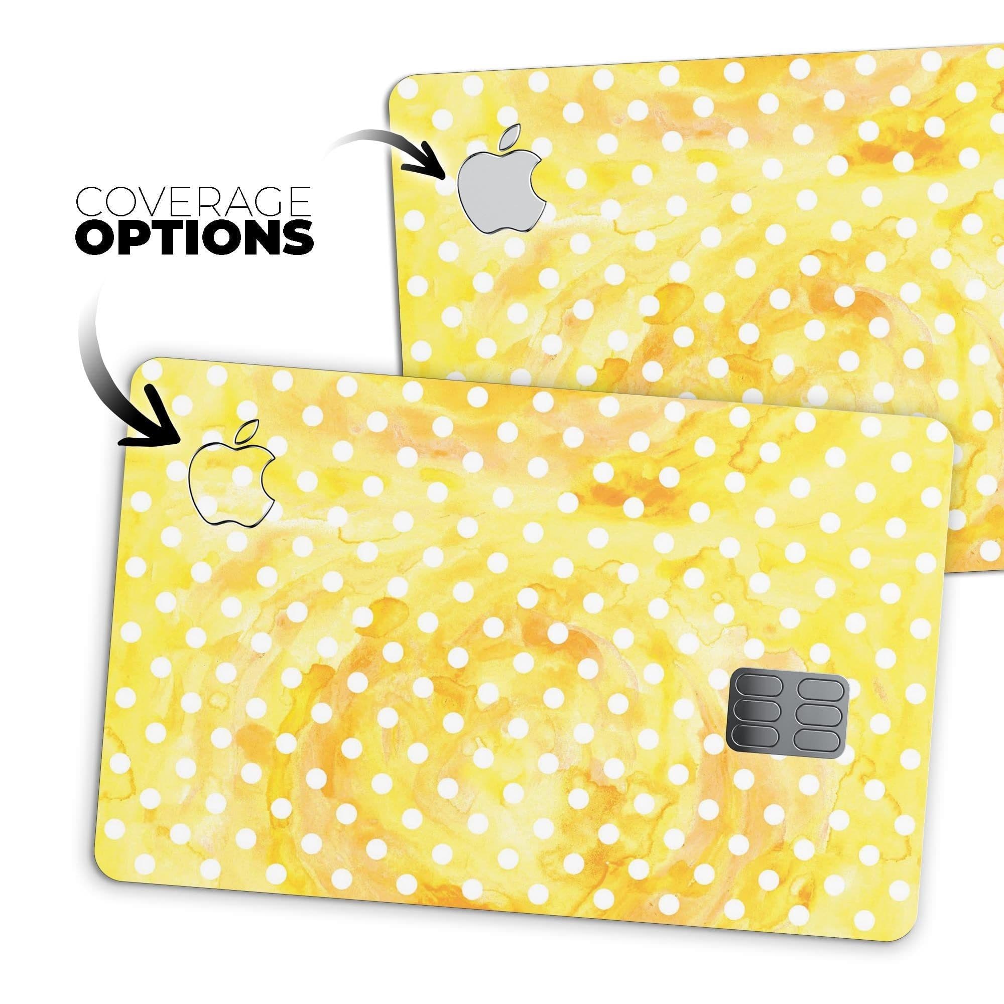 image-White Polka Dots over Yellow Watercolor - Premium Protective Decal