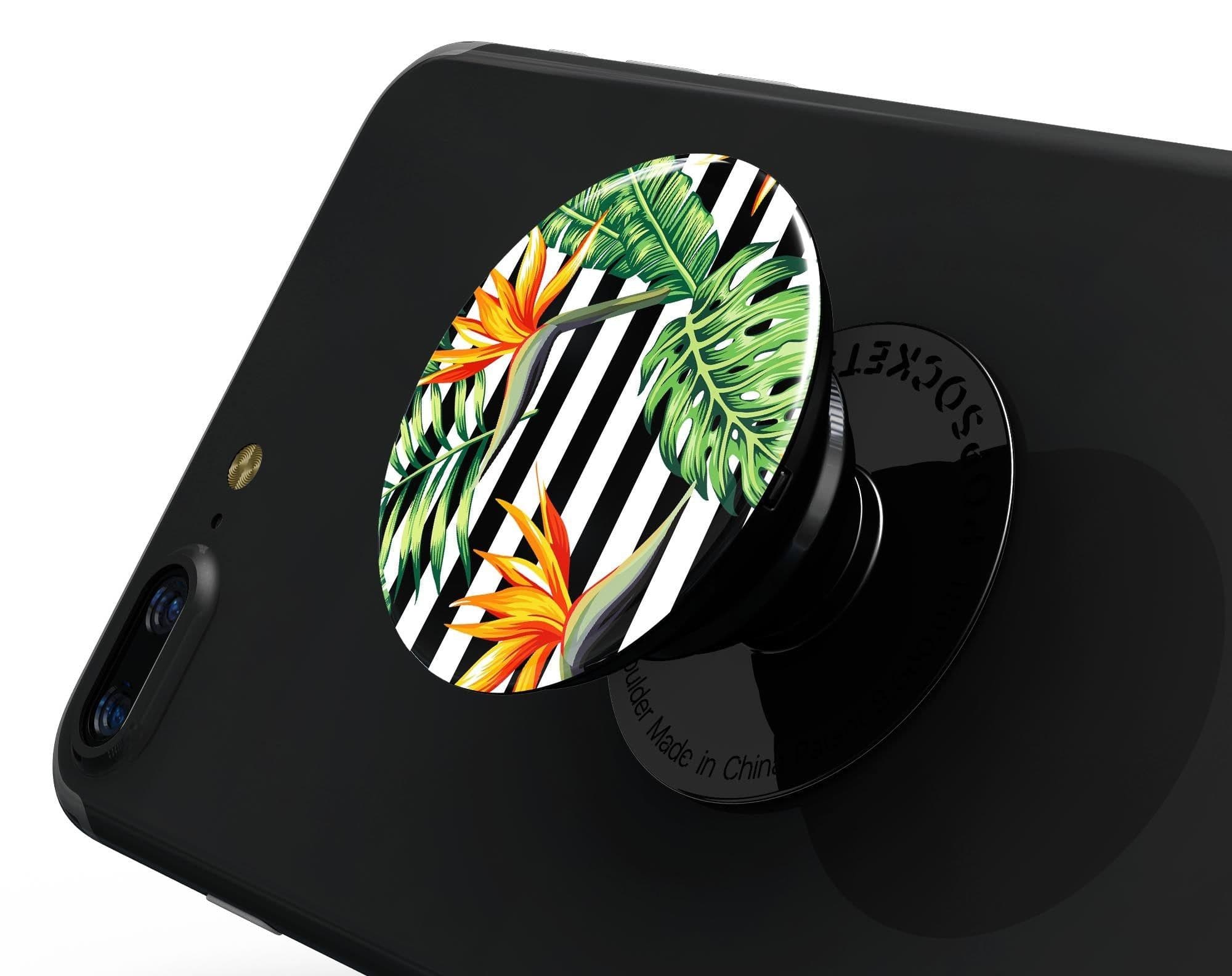 image-Vivid Tropical Stripe Floral v1 - Skin Kit for PopSockets and other