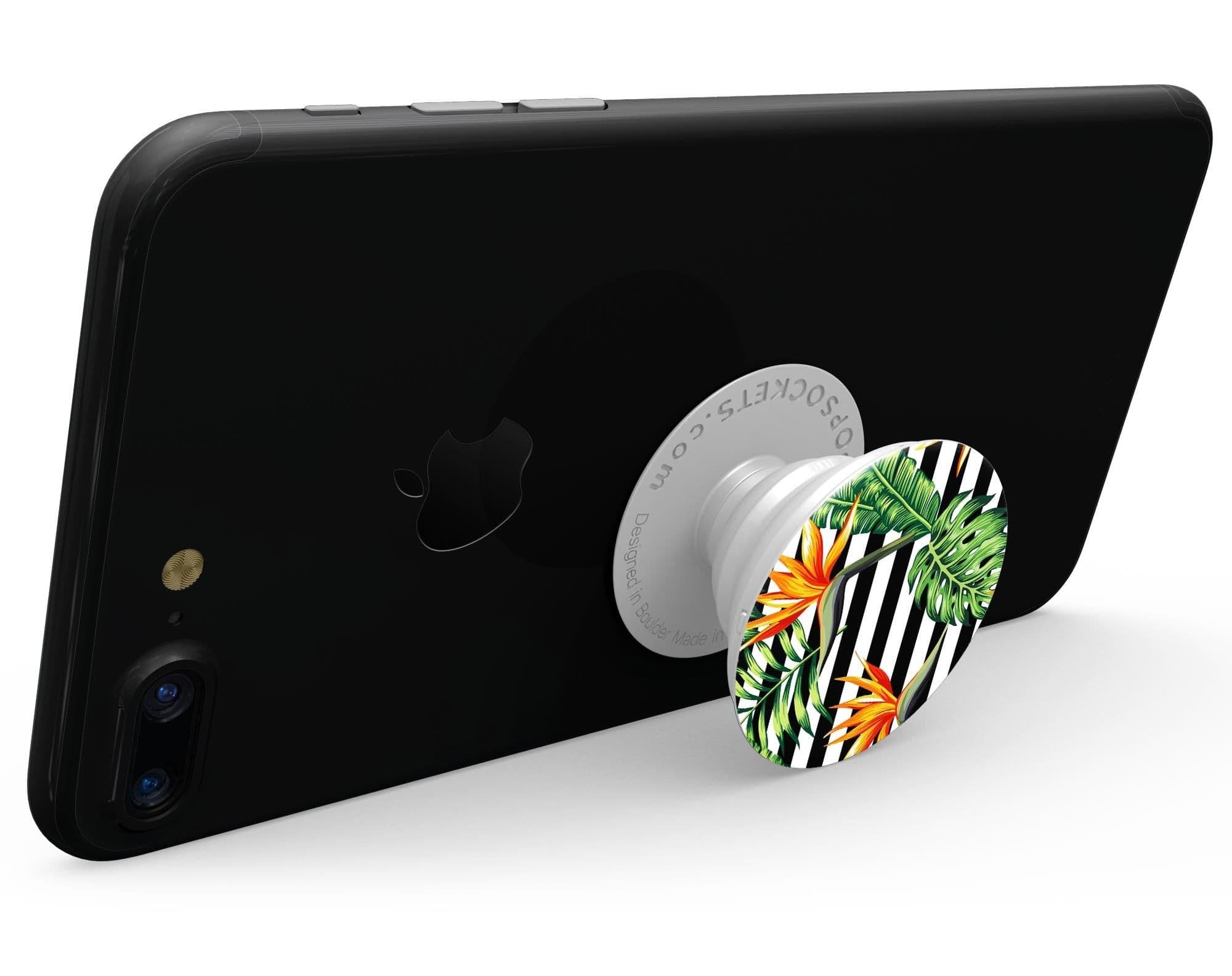 image-Vivid Tropical Stripe Floral v1 - Skin Kit for PopSockets and other