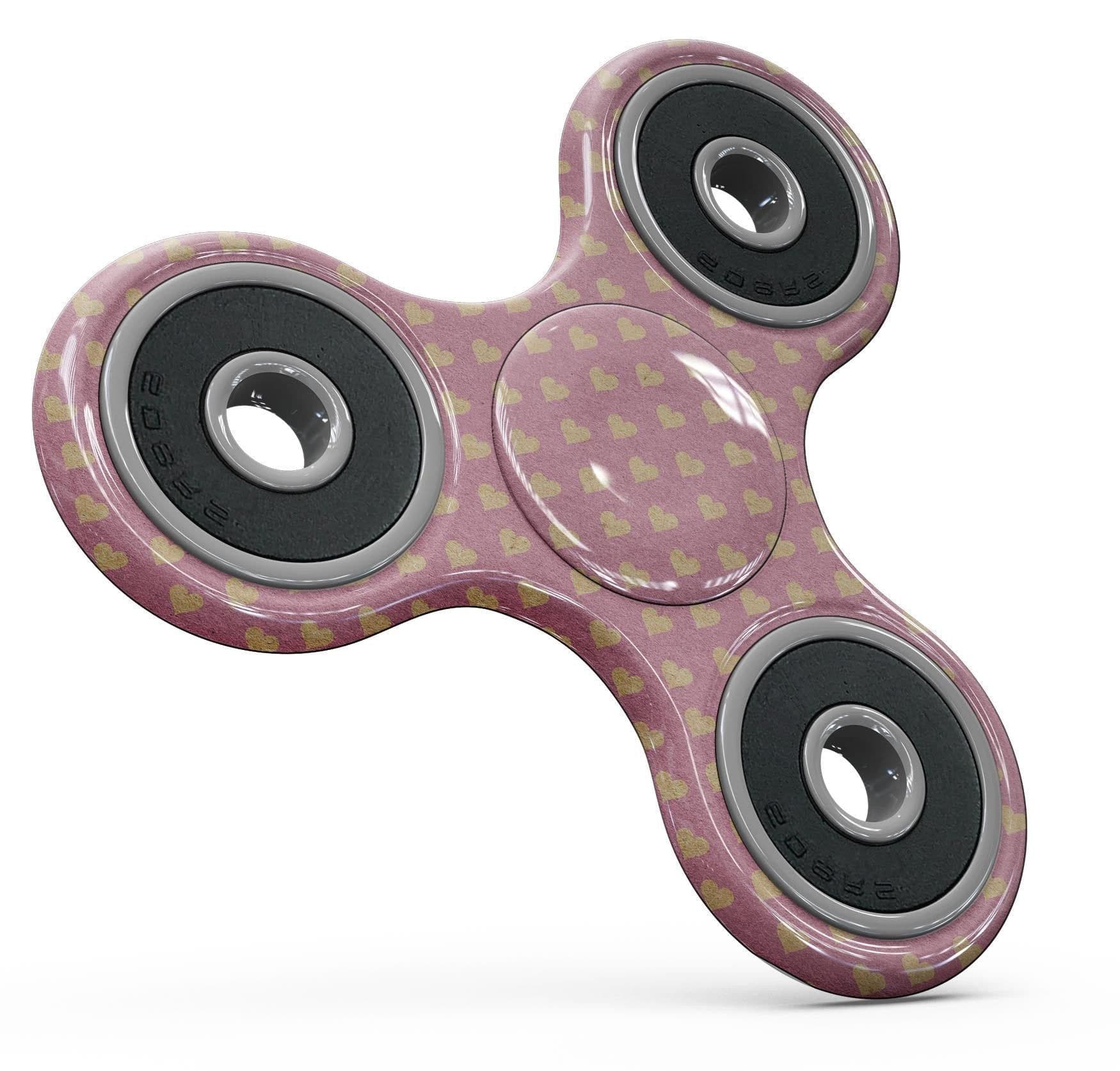 image-Golden Micro Hearts Over Pink Full-Body Fidget Spinner Skin-Kit