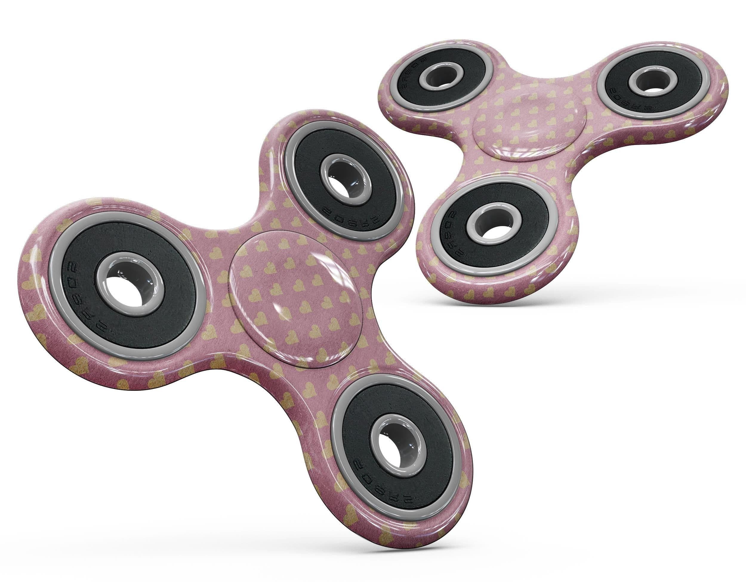 image-Golden Micro Hearts Over Pink Full-Body Fidget Spinner Skin-Kit