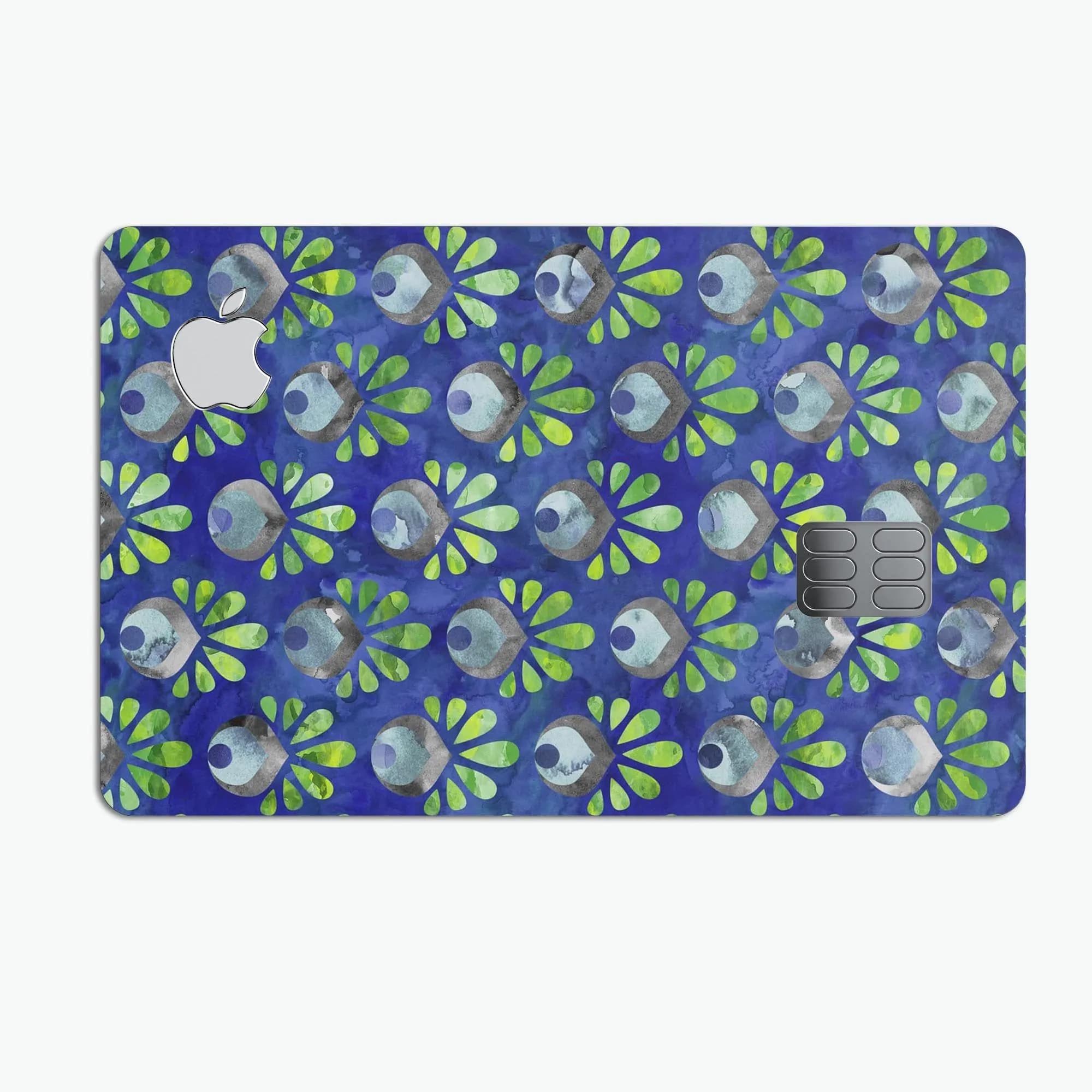 image-Dark Blue and Green Watercolor Peacock Feathers - Premium Protective
