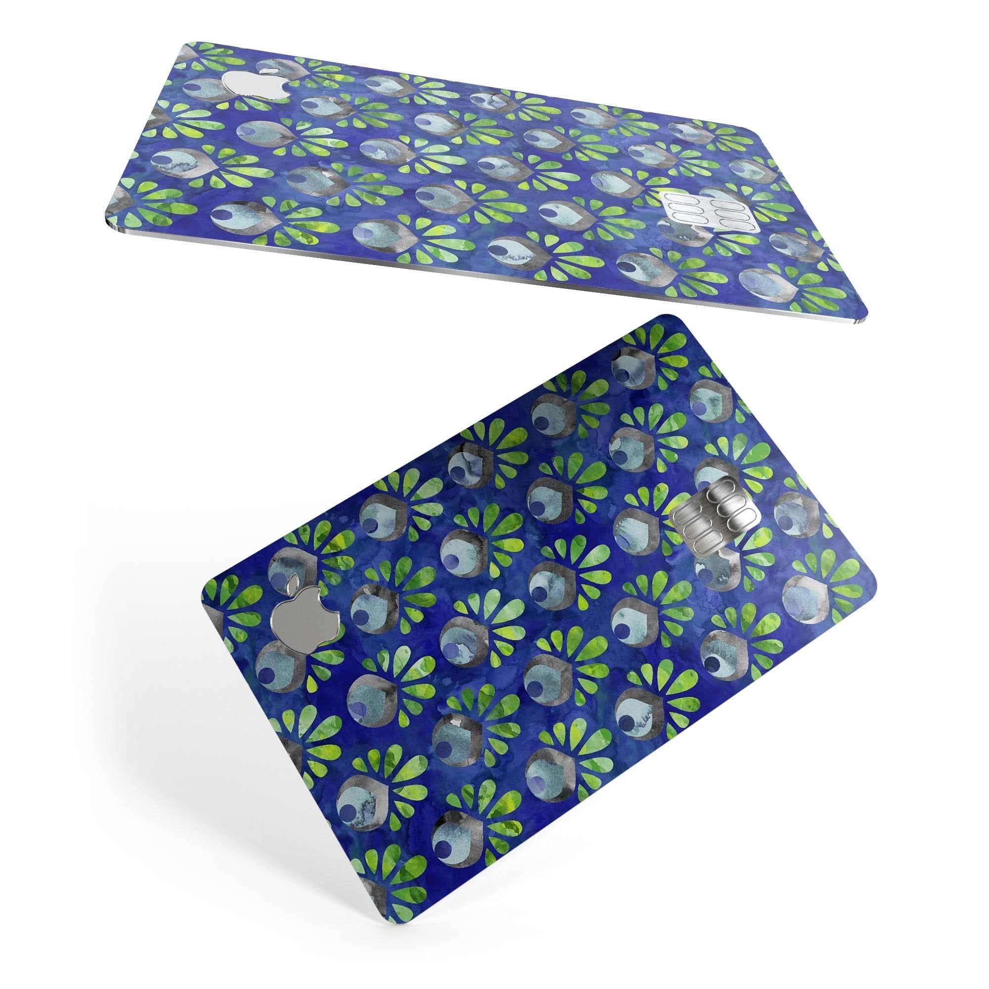 image-Dark Blue and Green Watercolor Peacock Feathers - Premium Protective