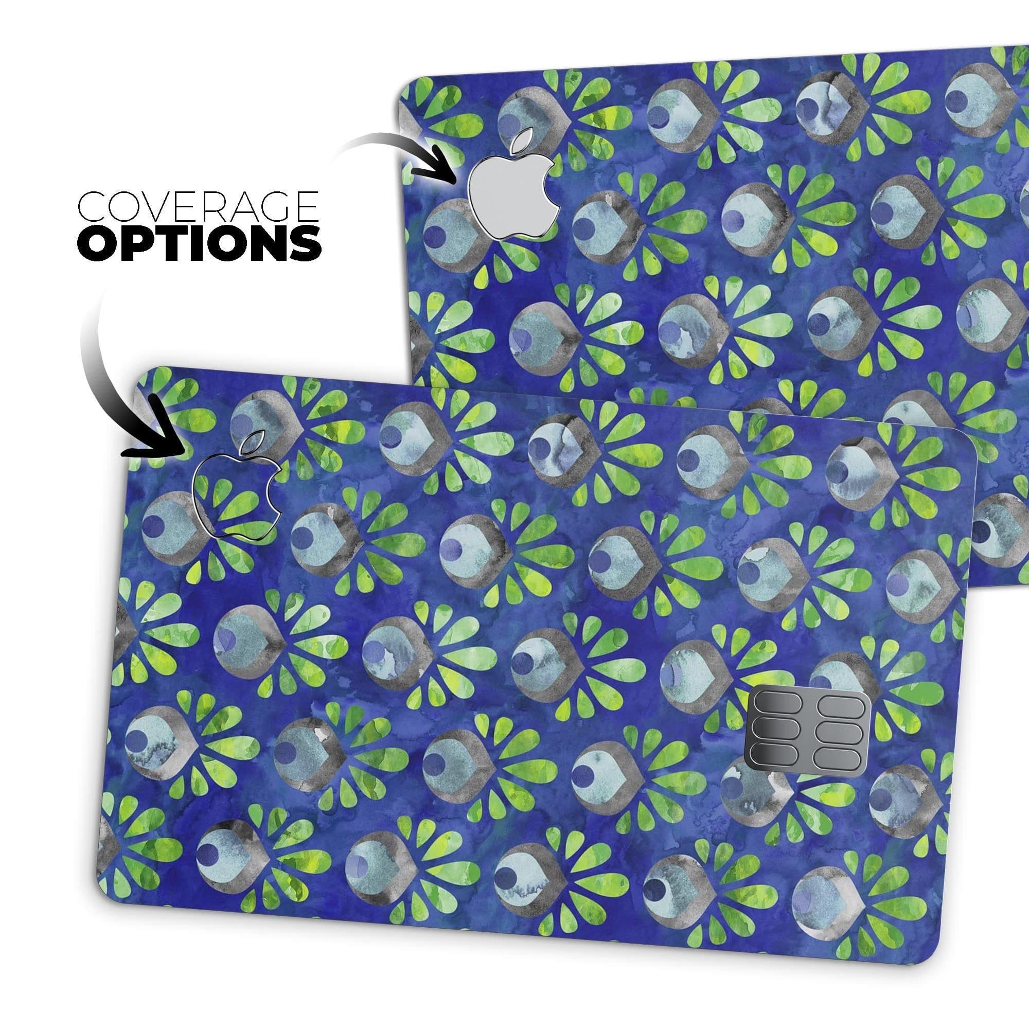image-Dark Blue and Green Watercolor Peacock Feathers - Premium Protective