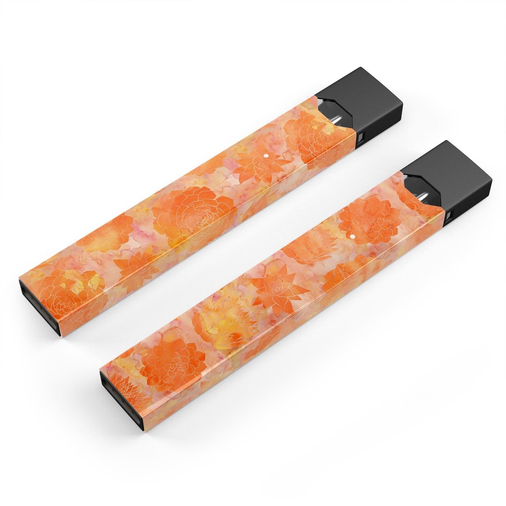 image-Orange Floral Succulents - Premium Decal Protective Skin-Wrap Sticker