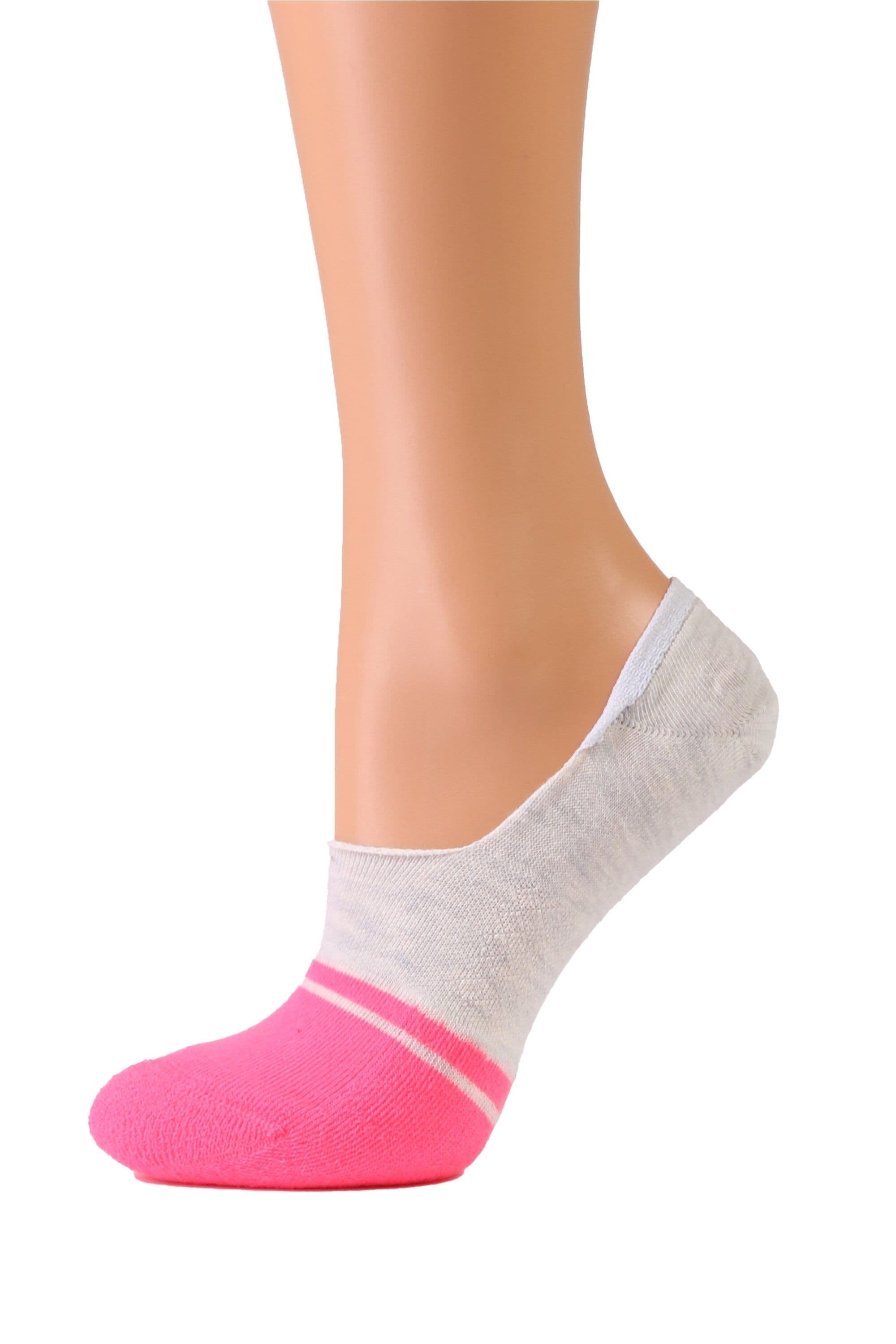 image-VIKI grey-pink no show socks for women